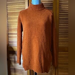 a new day Rust Orange Chenille Mock Neck Sweater